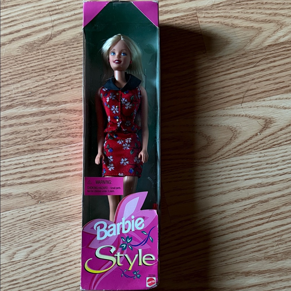 Barbie Style Doll in Red and Black Outfit